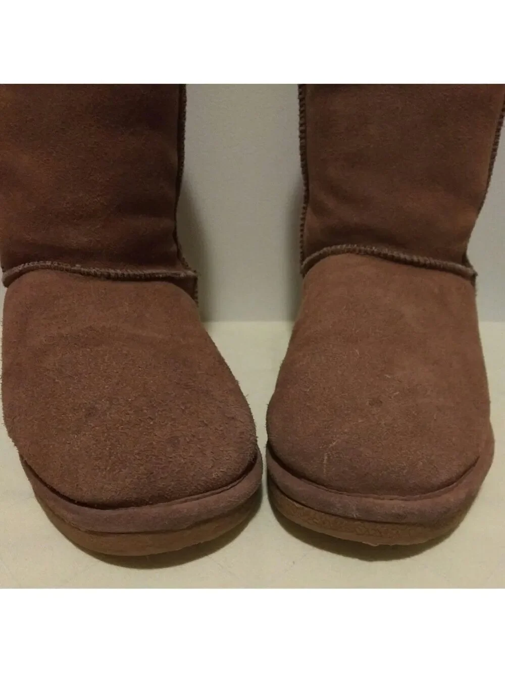 Lugz Tan Suede Fleece Lining Round Toe  Mid Calf Platform Sole Pull On Fall Boot